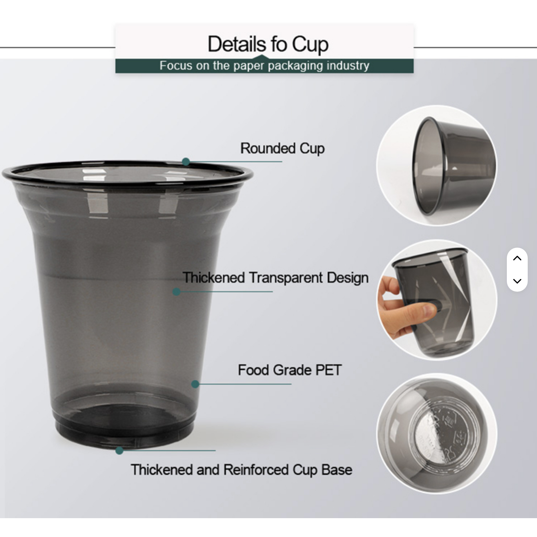 Vasos Negros SipWise - PET Reciclable